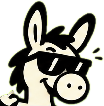 Donkey de óculos escuros acenando