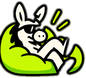 Donkey relaxando num puff