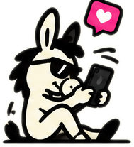 Donkey vidrado no celular